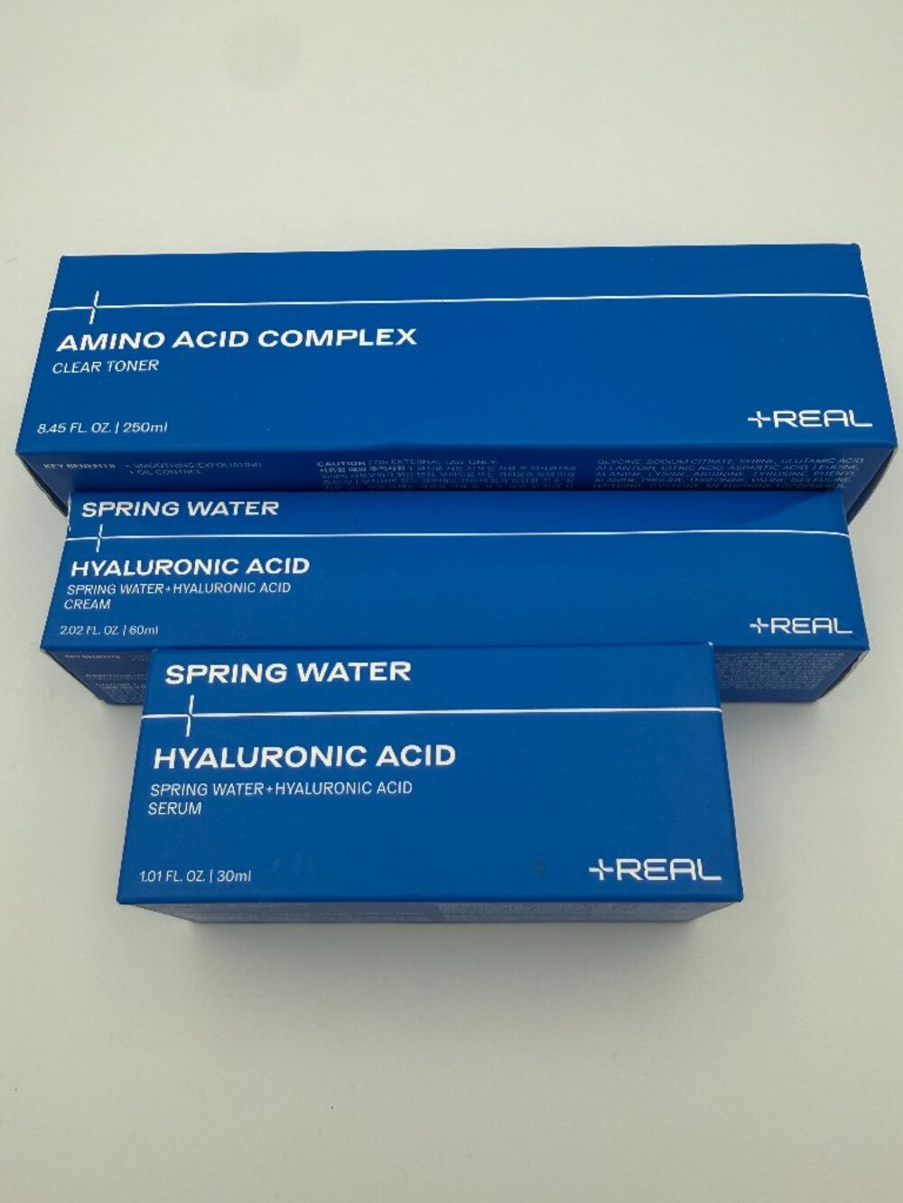 +REAL Skincare Set Amino Acid Toner Hyaluronic Acid Cream Serum